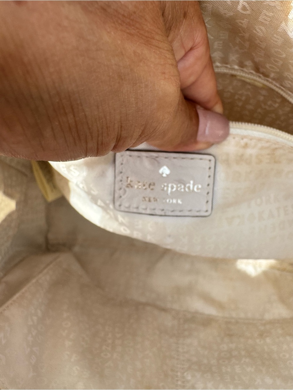 Kate Spade New York Ostrich Embossed Leather Satchel Crossbody Ivory Cream 2015 - Picture 11 of 12